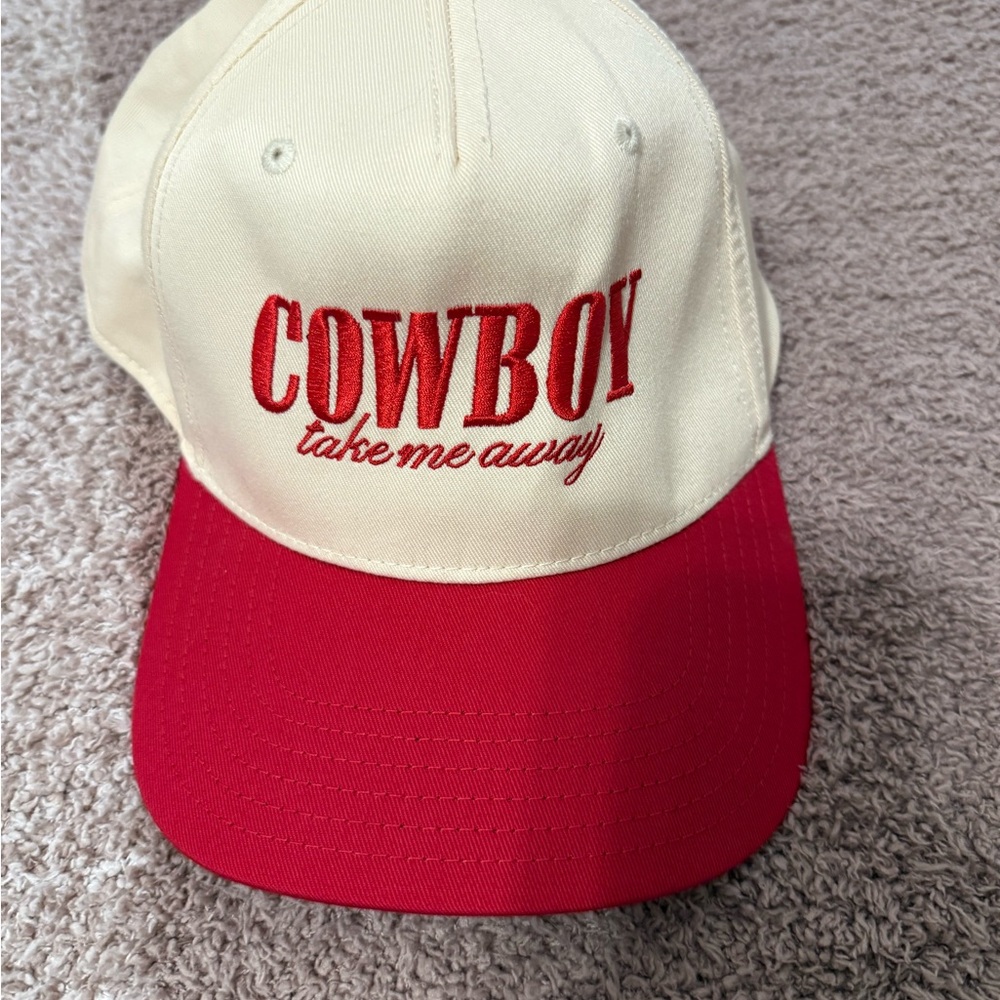 Red and Cream Cowboy Cap